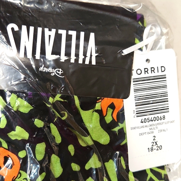 ❤️NWT VINTAGE TORRID DISNEY VILLAINS HALLOWEEN SUPER SOFT POCKETS SLEEP SHORT - Picture 7 of 14